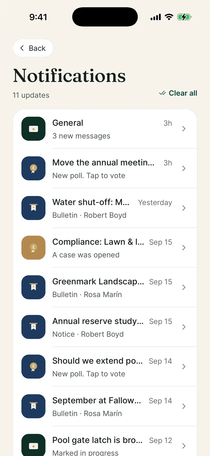 The Havara updates screen on iPhone